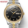 6604 OLEVS Marke Luxus Gold Edelstahl Armband Material Herren Business Office Armbanduhr OEM Zoll Logo Uhr Für Männer